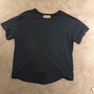 Grey athlete top with cut out on back